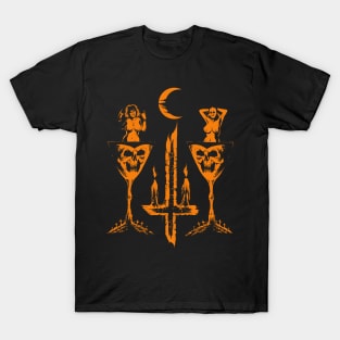 Satanic Goblet Pinups (orange version) T-Shirt